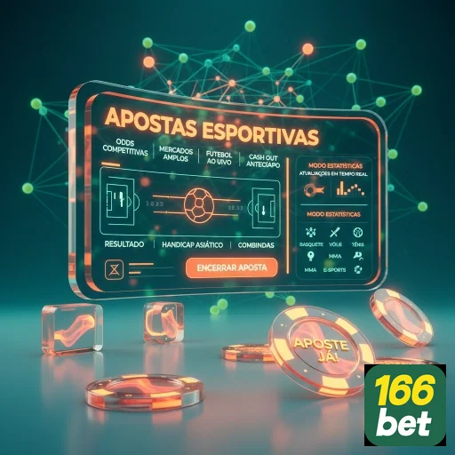 Tela do aplicativo 166bet com opções de apostas esportivas.