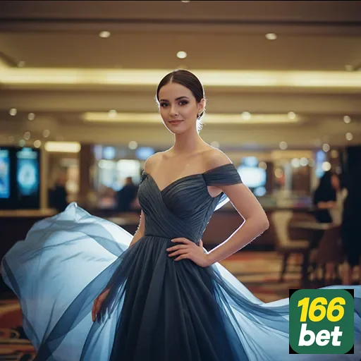Jogadora VIP no cassino 166bet com ambiente sofisticado.