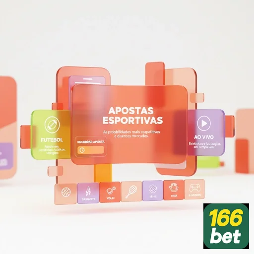 Tela de apostas esportivas da plataforma 166bet em destaque.