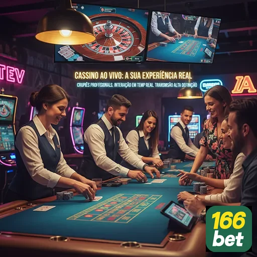 Jogadores em mesa de cassino ao vivo no 166bet