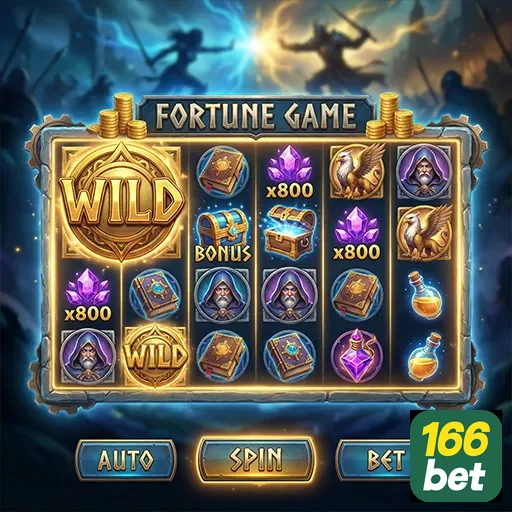 Ilustração do jogo de slots na 166bet com recursos VIP.