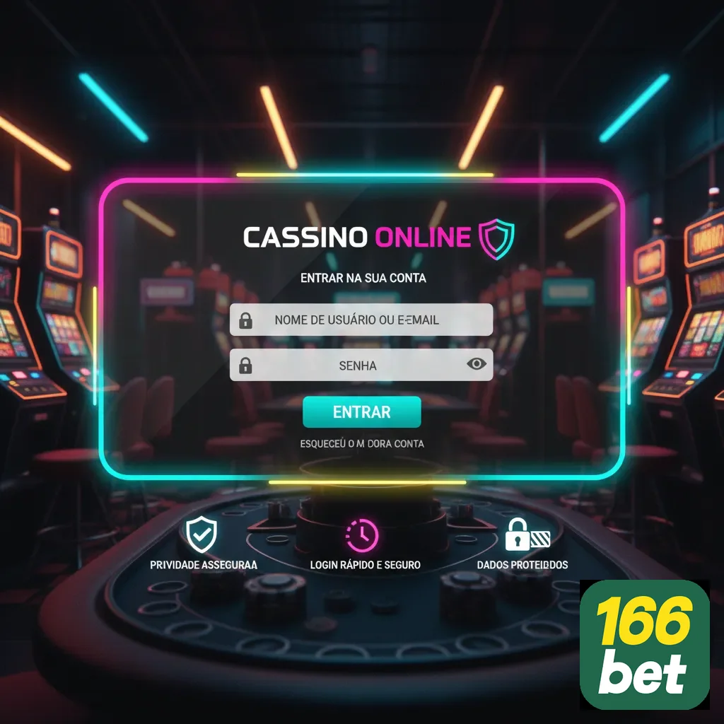 Tela de login do cassino online 166bet com interface segura