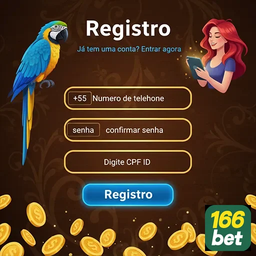 Tela de registro do app 166bet com opções de login.