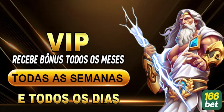 Imagem da promoção VIP no 166bet com bônus mensais.