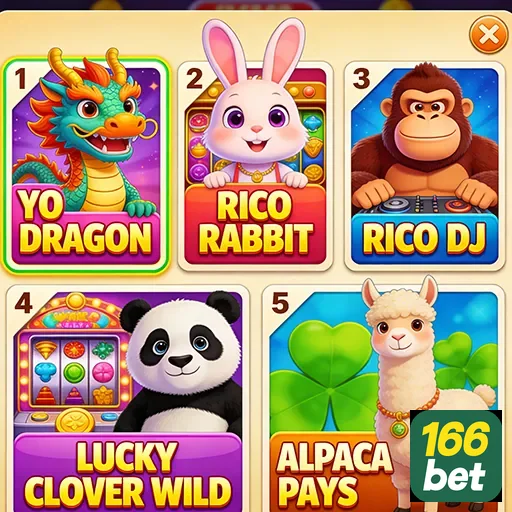 Jogos VIP disponíveis na plataforma 166bet com diversos temas.