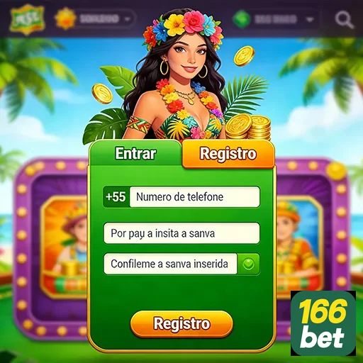 Tela de registro da plataforma 166bet com gerenciamento VIP.