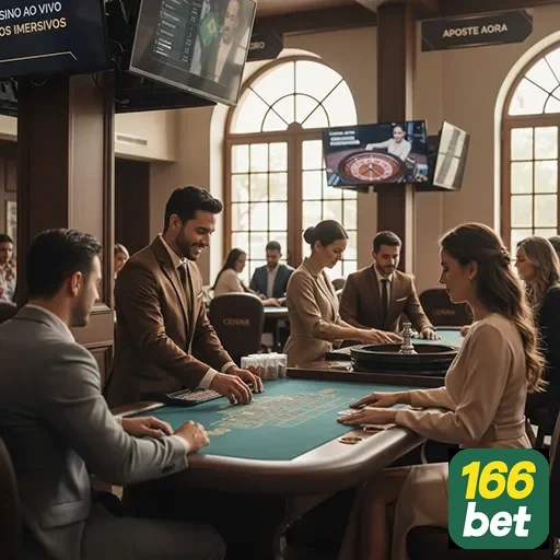 Jogadores em mesa de cassino interagindo na 166bet.